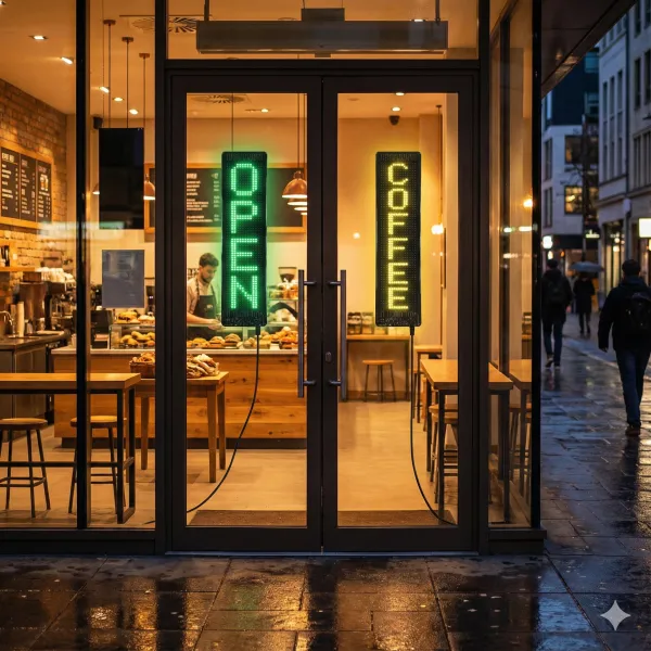 مدخل كافيه مع شاشة LED