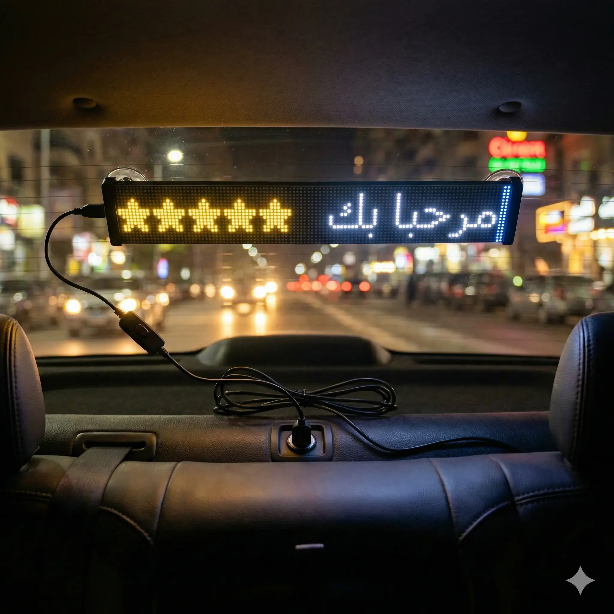 تصميم داخلي لسيارة مع شاشة LED ترحيبية